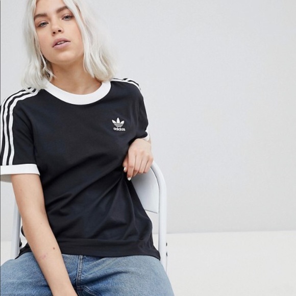 adidas originals three stripes tee